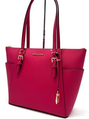 Michael Kors Large Charlotte Tote Bag Electric Pink